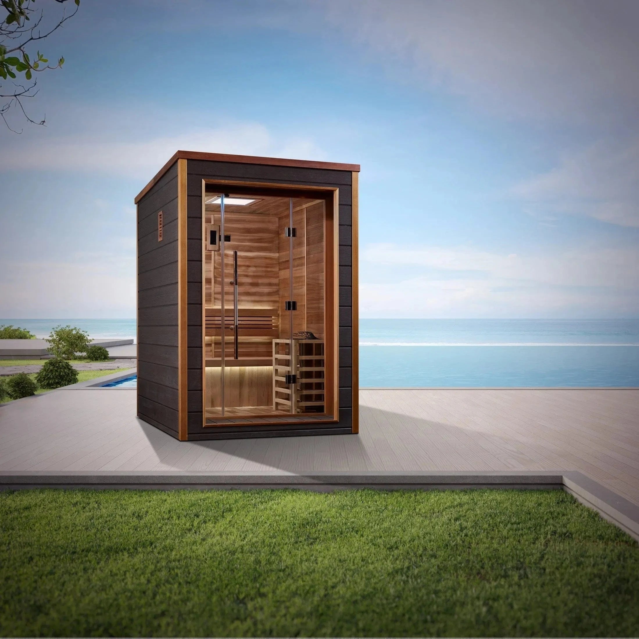 Golden Designs Sauna Golden Designs Narvik 2 Person Outdoor Traditional Sauna GDI-8202-01