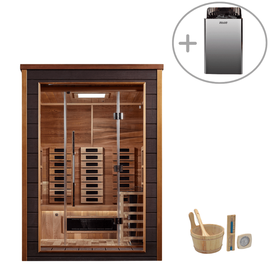 Golden Designs Sauna Golden Designs Nora 2 Person Hybrid Outdoor Sauna GDI-8222-01