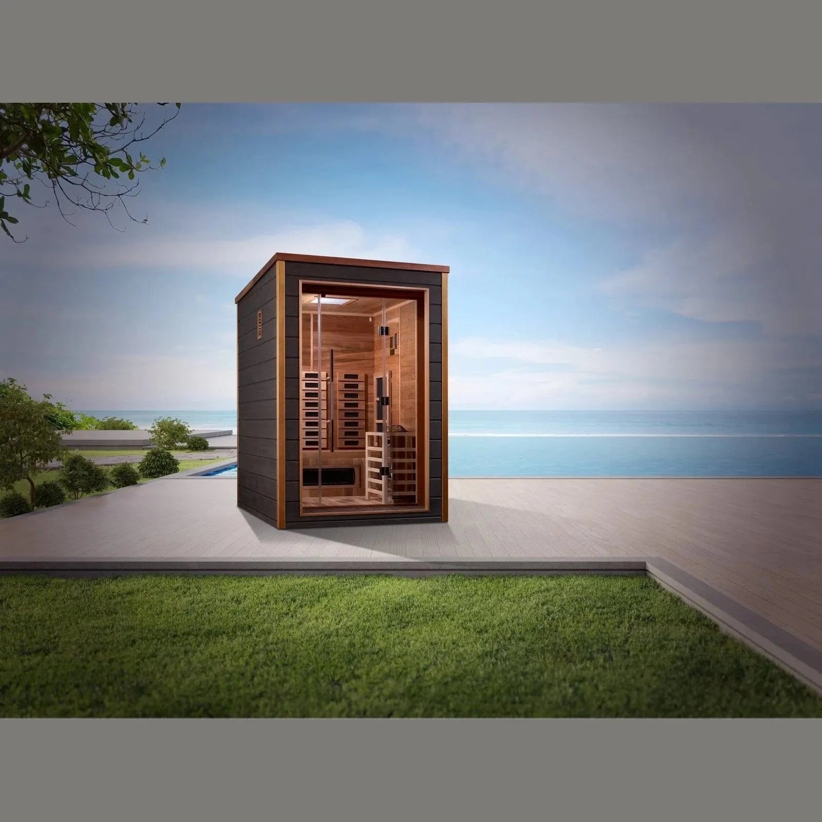 Golden Designs Sauna Golden Designs Nora 2 Person Hybrid Outdoor Sauna GDI-8222-01