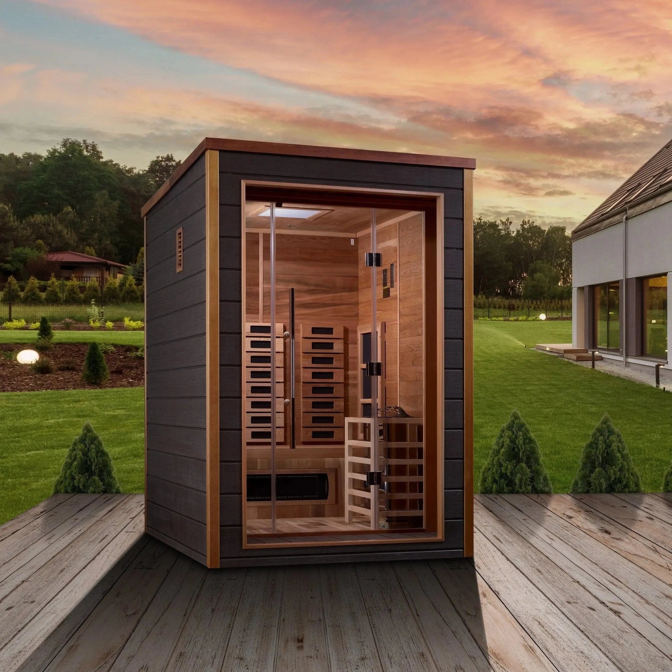 Golden Designs Sauna Golden Designs Nora 2 Person Hybrid Outdoor Sauna GDI-8222-01