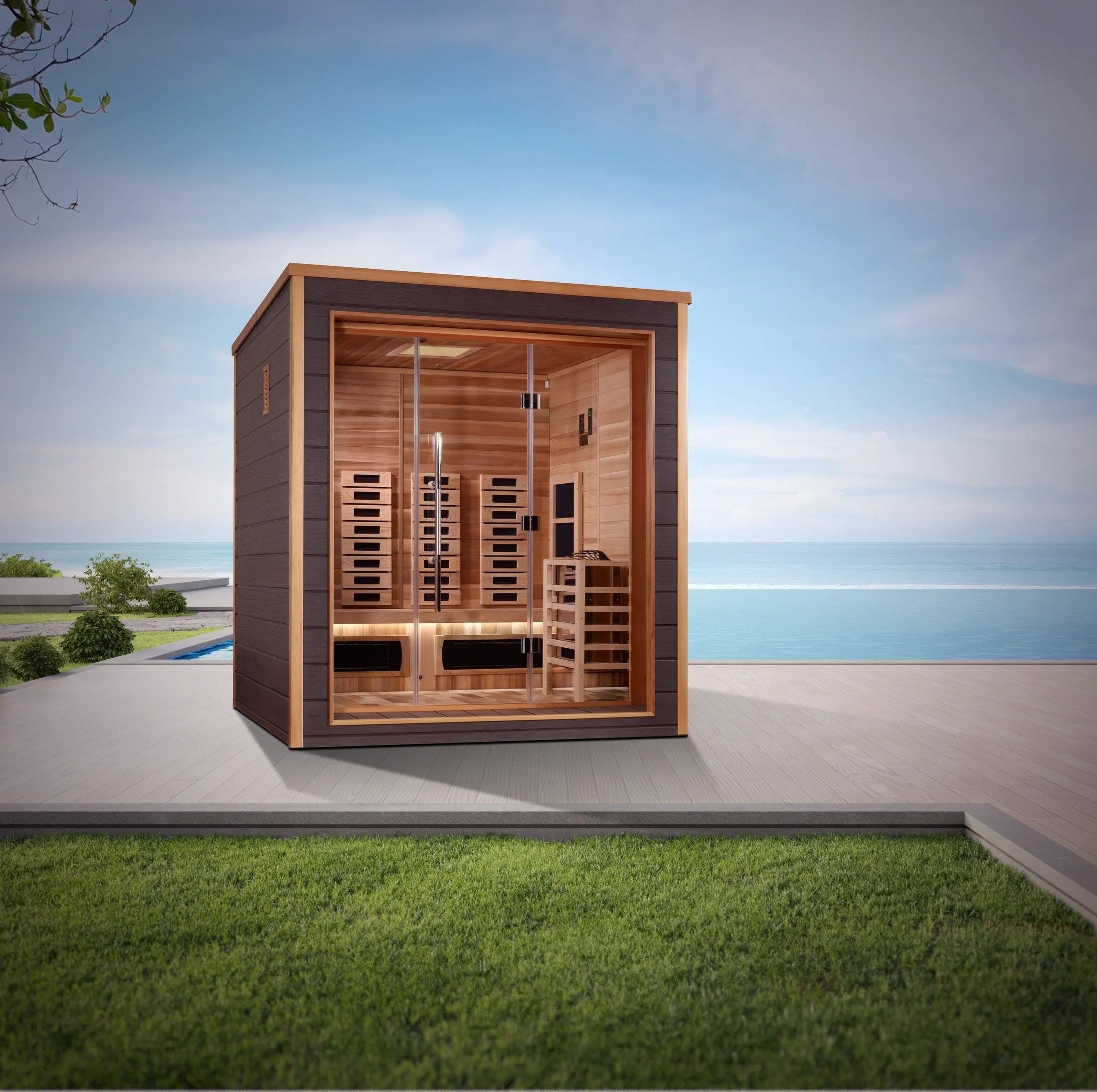Golden Designs Sauna Golden Designs Visby 3 Person Hybrid Outdoor Sauna GDI-8223-01