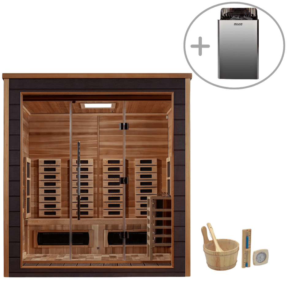 Golden Designs Sauna Golden Designs Visby 3 Person Hybrid Outdoor Sauna GDI-8223-01