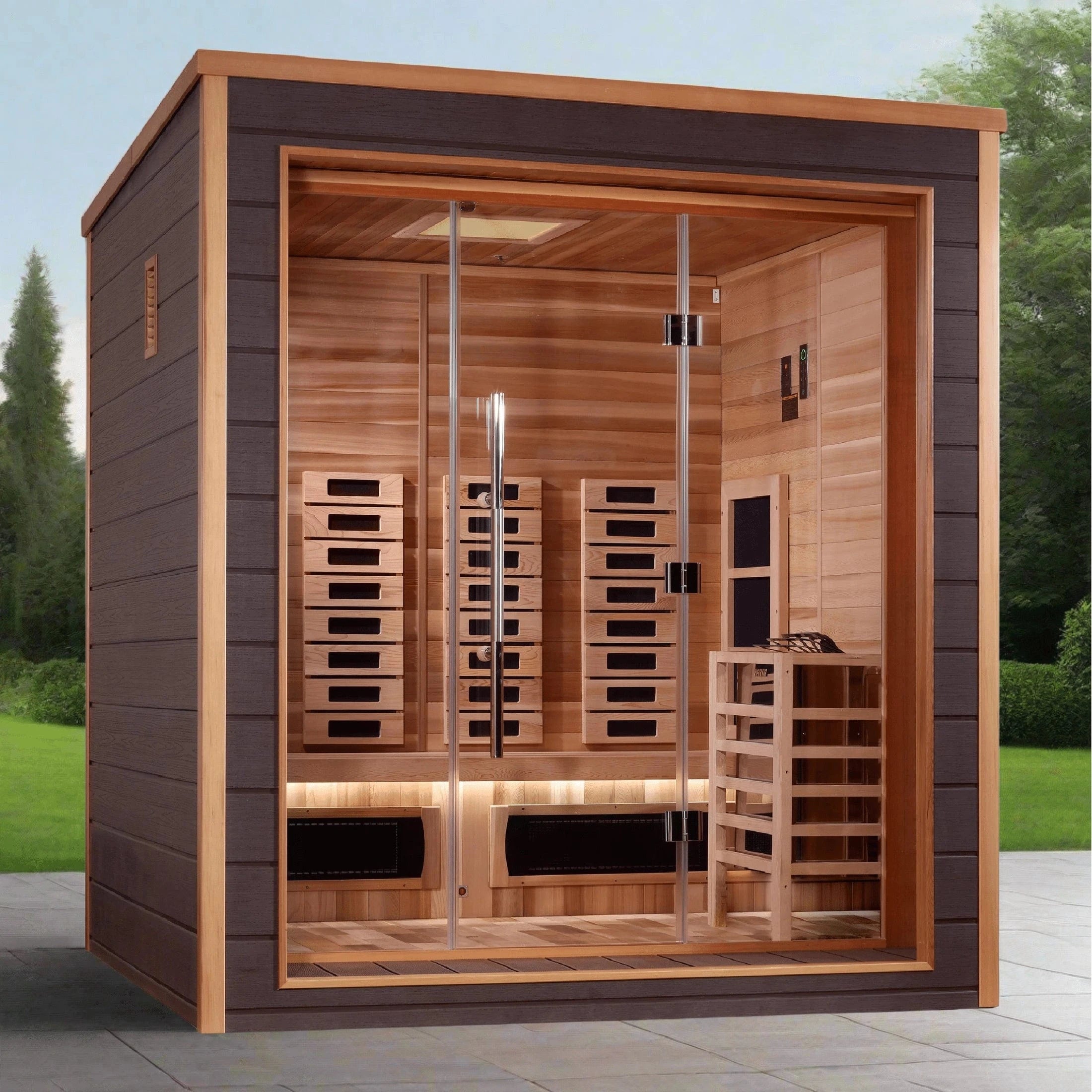 Golden Designs Sauna Golden Designs Visby 3 Person Hybrid Outdoor Sauna GDI-8223-01