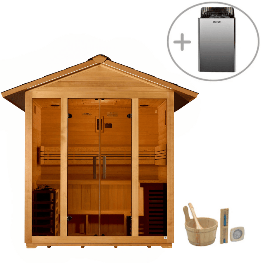 Golden Designs Sauna Golden Designs "Vorarlberg" 5 Person Traditional Outdoor Sauna GDI-8105-01