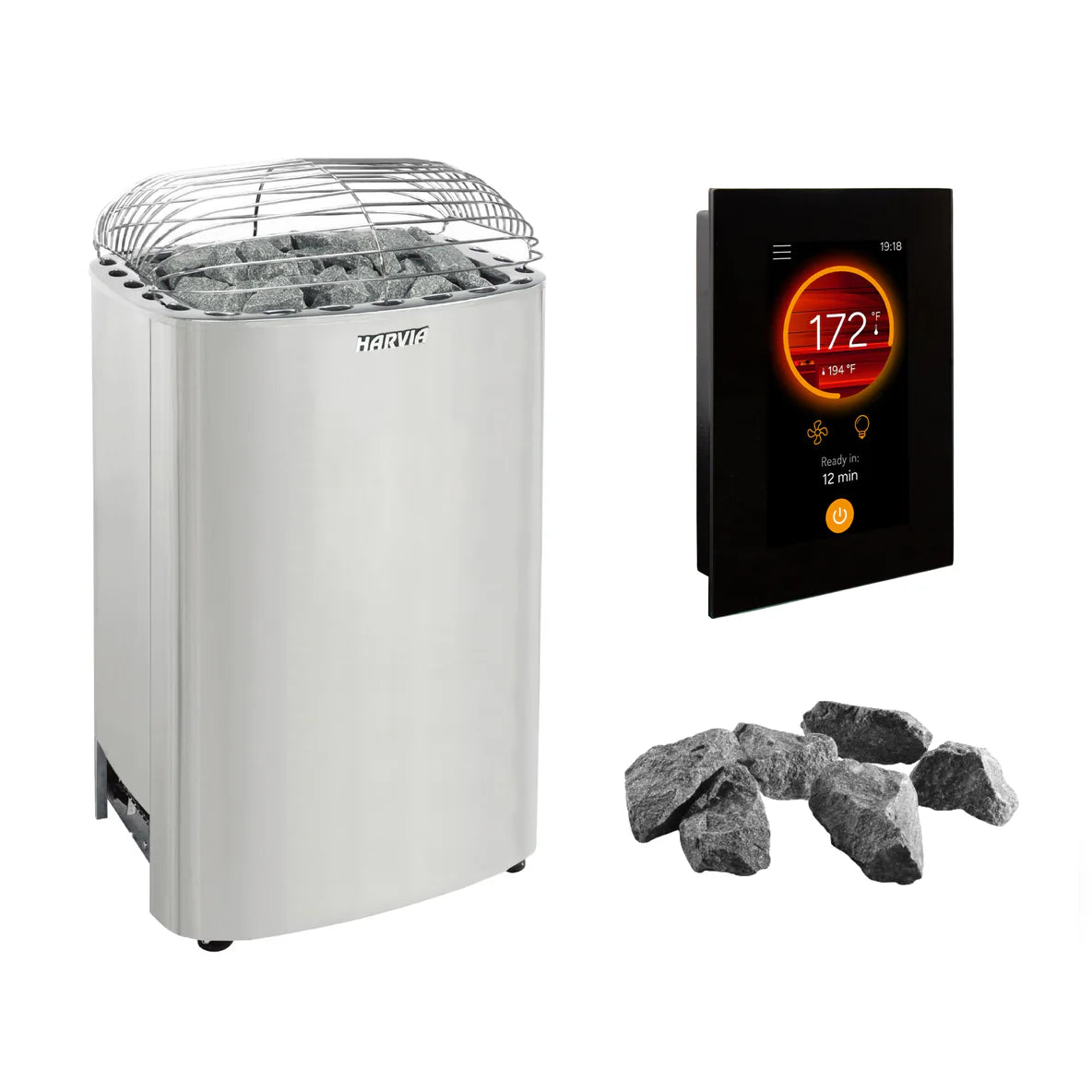 Harvia Sauna Heater 240V/1PH (Home Use) / Fenix FX3O Control Package Harvia Club K10G Electric Sauna Heater Package