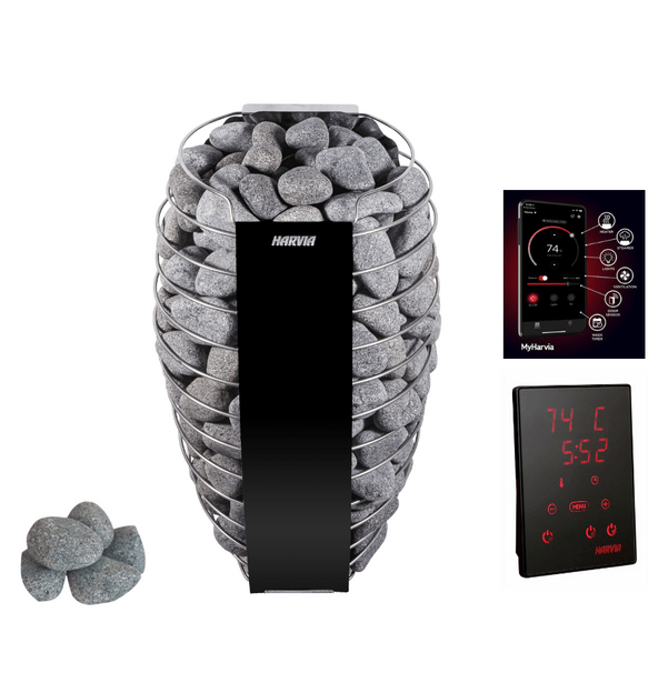 Harvia Sauna Heater 240V/1PH (Home Use) / Xenio CX30 + WiFi Control Package Harvia Spirit SP60E Electric Sauna Heater Package