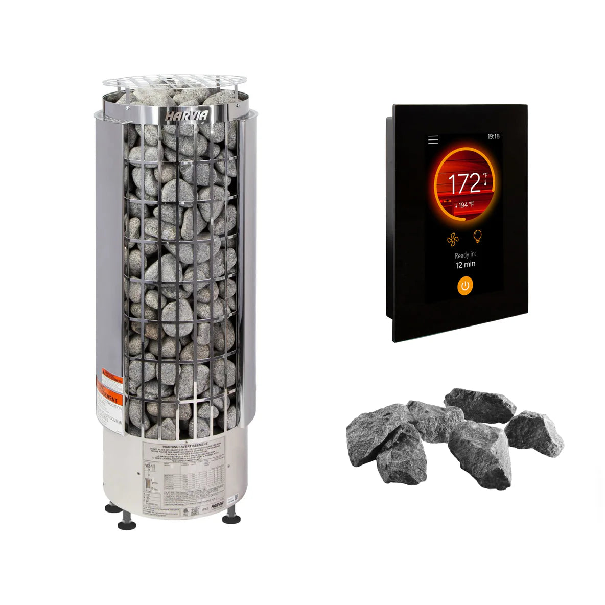 Harvia Sauna Heater Fenix FX45 WiFi Control Package Harvia Cilindro PC110E Sauna Heater Package