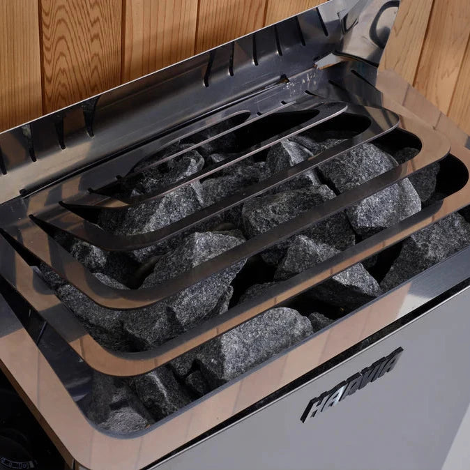 Harvia Sauna Heater Harvia The Wall Series, 6kW, Black Stainless Steel Sauna Heater, 240V 1PH HSW6U1B