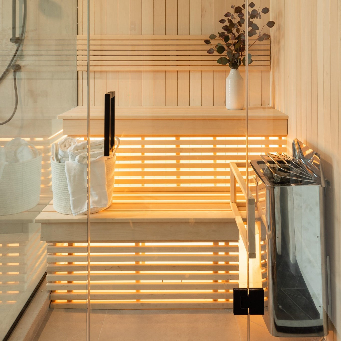 Harvia Sauna Heater Harvia The Wall Series, 6kW, Black Stainless Steel Sauna Heater, 240V 1PH HSW6U1B