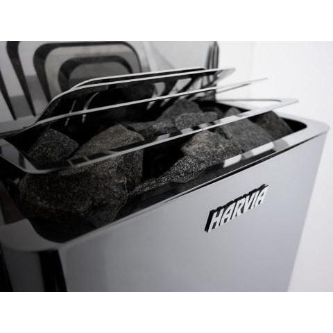Harvia Sauna Heater Harvia The Wall Series, 6kW, Black Stainless Steel Sauna Heater, 240V 1PH HSW6U1B