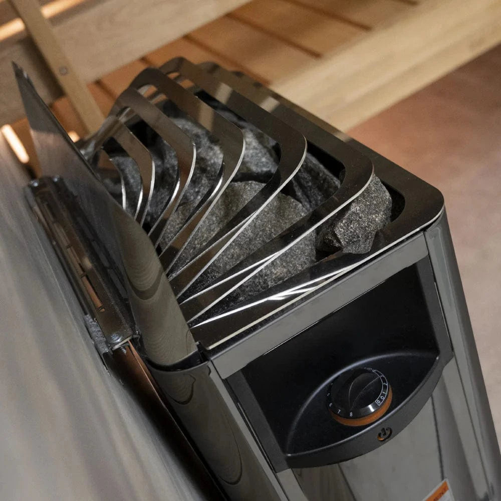Harvia Sauna Heater Harvia The Wall Series, 6kW, Black Stainless Steel Sauna Heater, 240V 1PH HSW6U1B