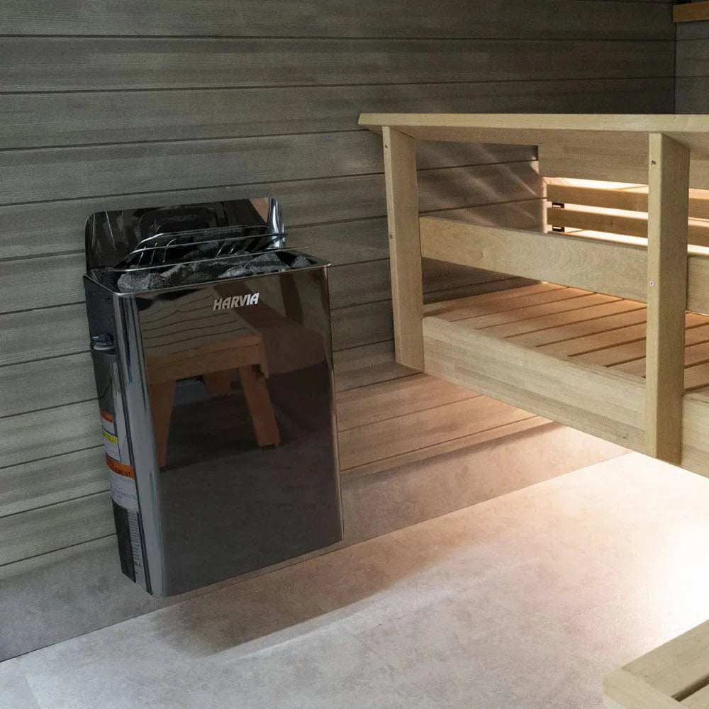Harvia Sauna Heater Harvia The Wall Series, 6kW, Black Stainless Steel Sauna Heater, 240V 1PH HSW6U1B