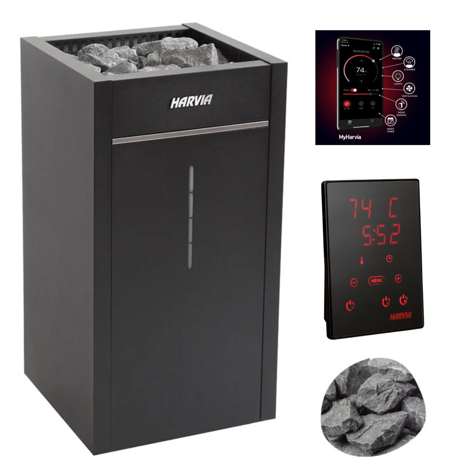 Harvia Sauna Heater Harvia Virta Combi HL110SA Steamer & Electric Sauna Heater Package