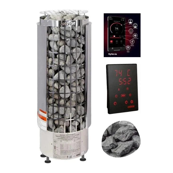 Harvia Sauna Heater Xenio CX30 + WiFi Control Package Harvia Cilindro PC60E Sauna Heater Package