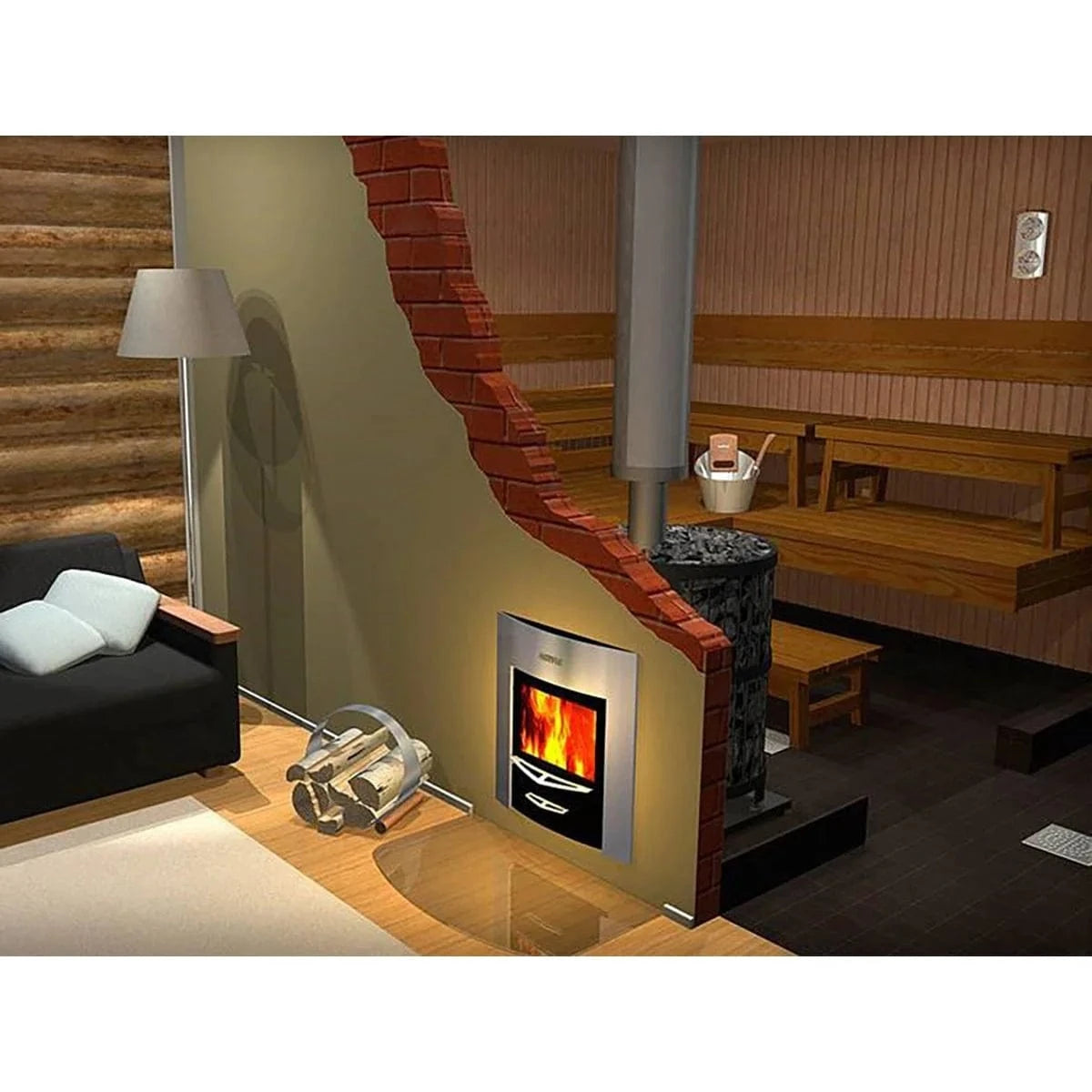 Harvia Sauna Stove Harvia Legend 240 Duo Wood Burning Sauna Stove/Fireplace Combo