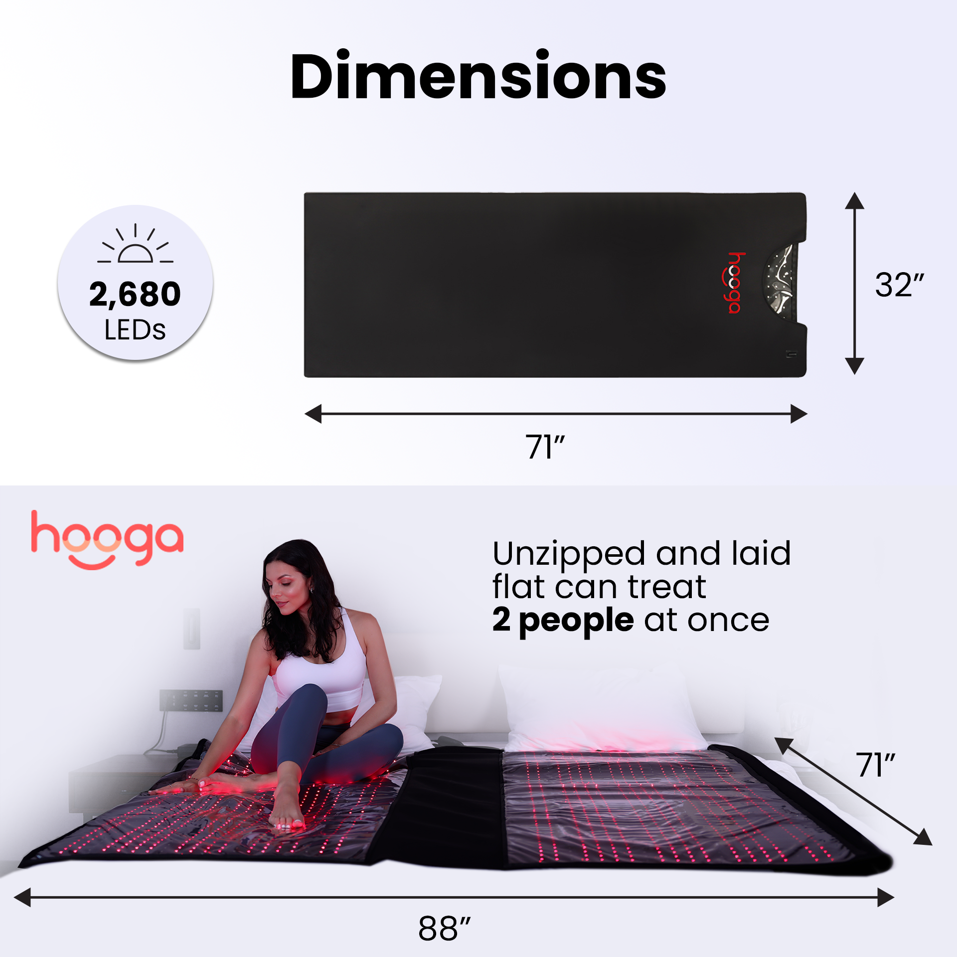 Hooga Hooga 71" x 32" Full Body Red Light Therapy Pod XL