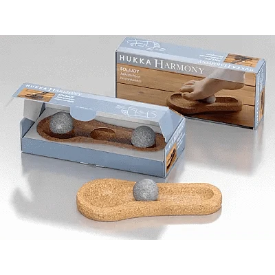 Hukka Hukka SoleJoy Sauna Massage Stones with Natural Cork Base, Spheres, 2 Pcs