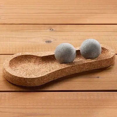 Hukka Hukka SoleJoy Sauna Massage Stones with Natural Cork Base, Spheres, 2 Pcs