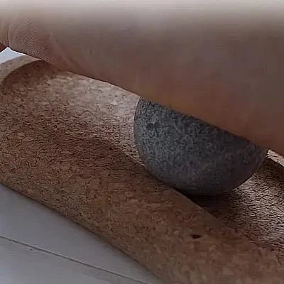 Hukka Hukka SoleJoy Sauna Massage Stones with Natural Cork Base, Spheres, 2 Pcs