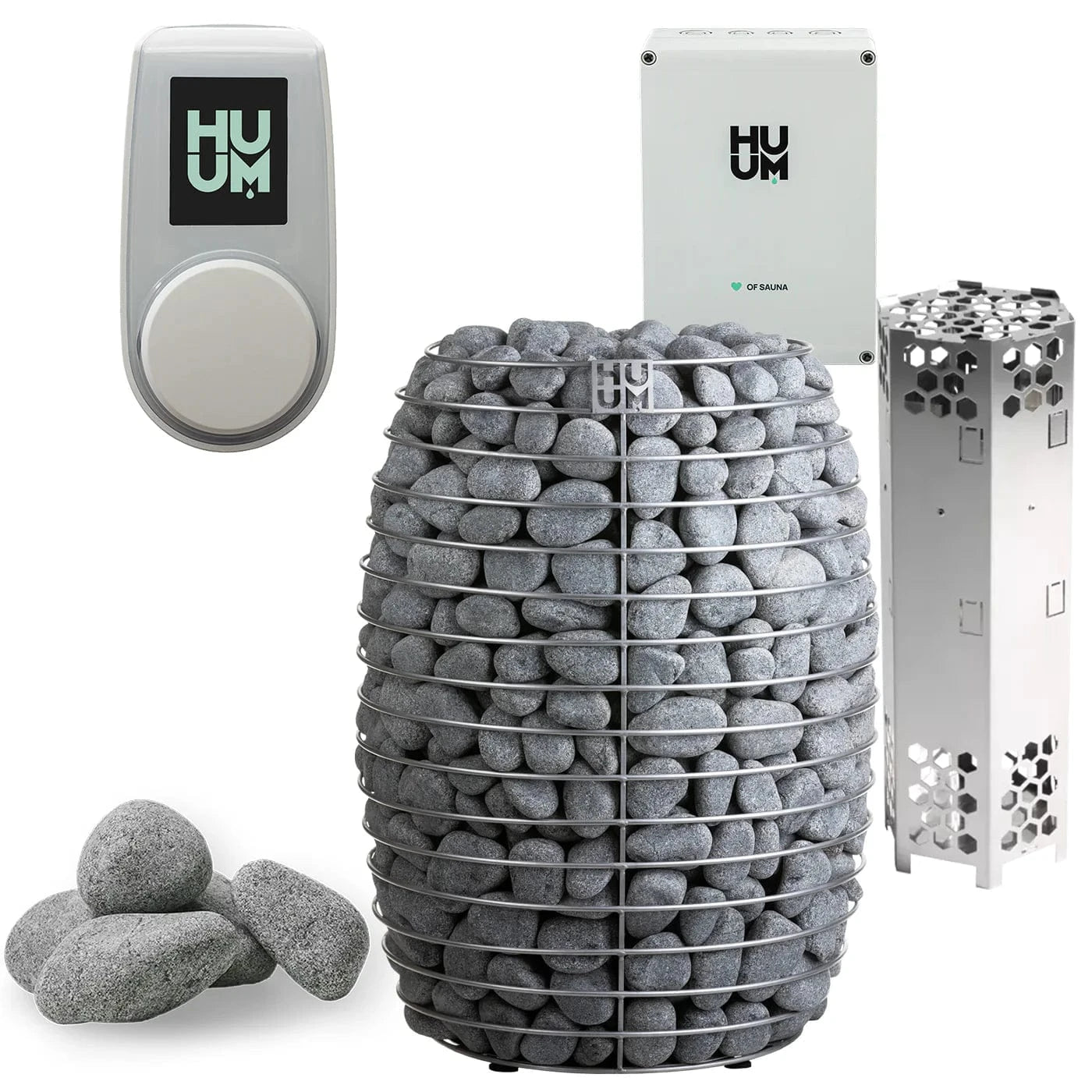 HUUM Sauna Heater UKU Local with White Case HUUM HIVE 18.0kW Electric Sauna Heater Package