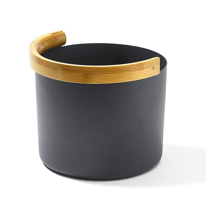 Kolo Black Kolo Sauna Bucket with Curved Handle, Aluminum/Bamboo, 1.5 Gal