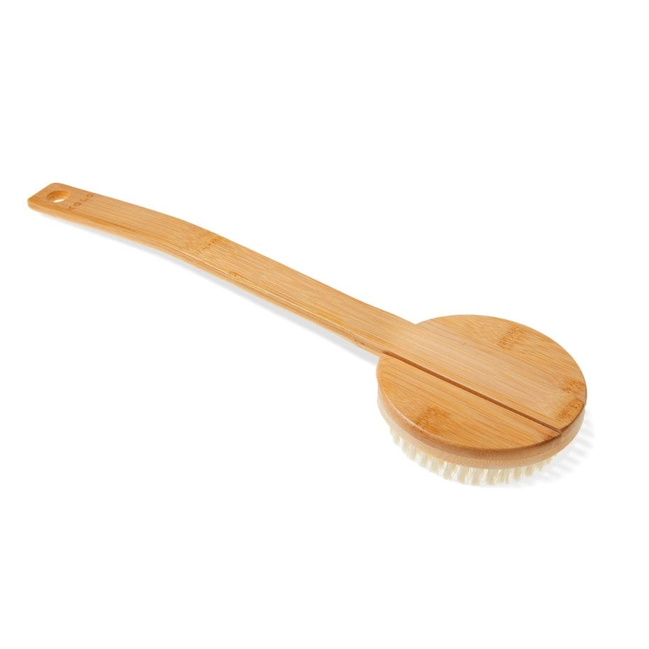 Kolo Kolo Bambu Bath Brush with Handle, Natural Bamboo
