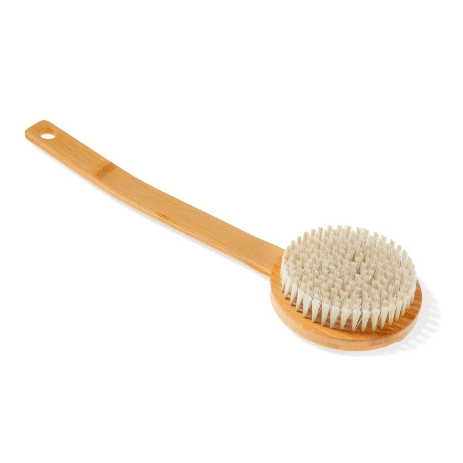 Kolo Kolo Bambu Bath Brush with Handle, Natural Bamboo