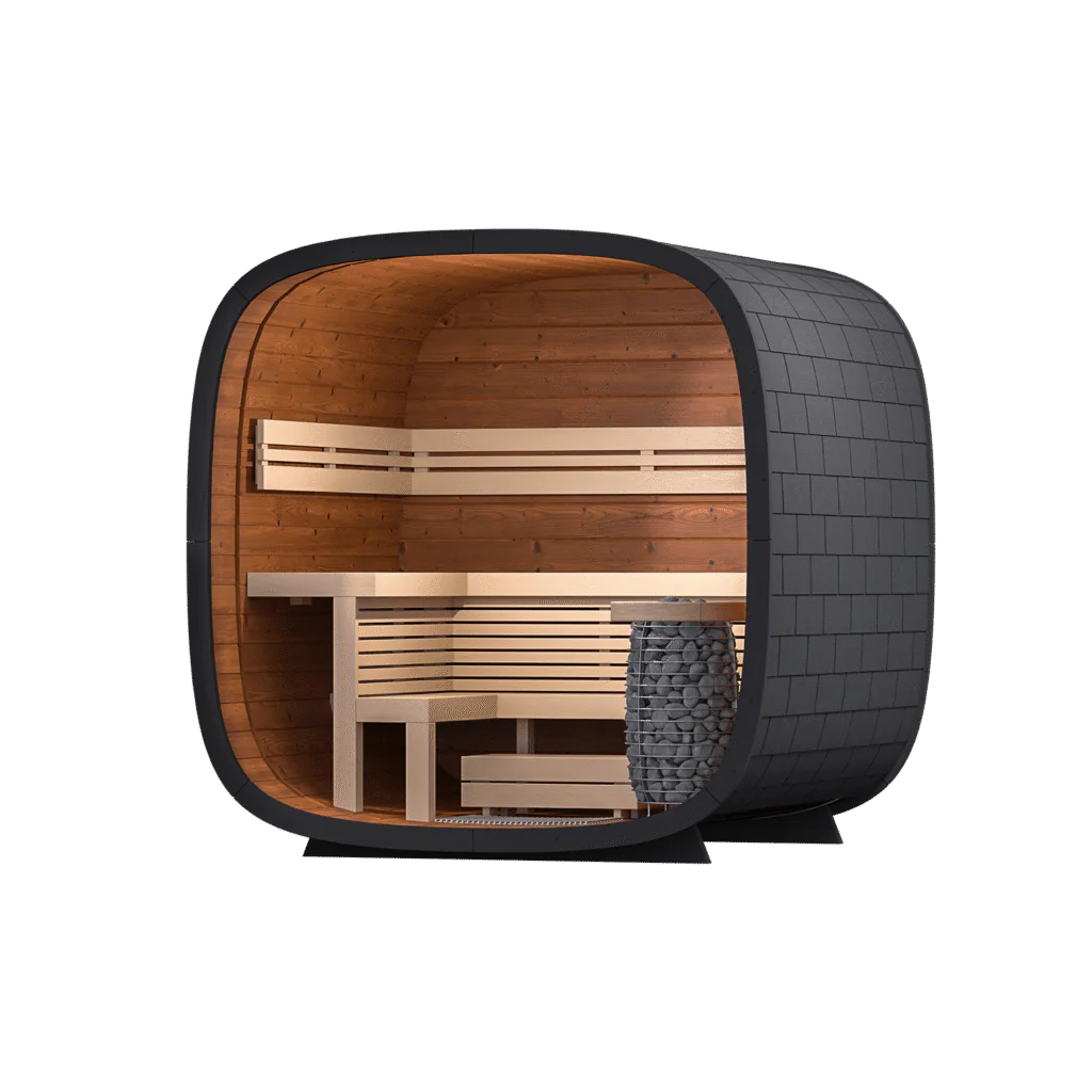 Leil Saunas Sauna 78.7” (2.0m) / Standard Wall Leil Round Cube Mini Outdoor Sauna 4-5 Person