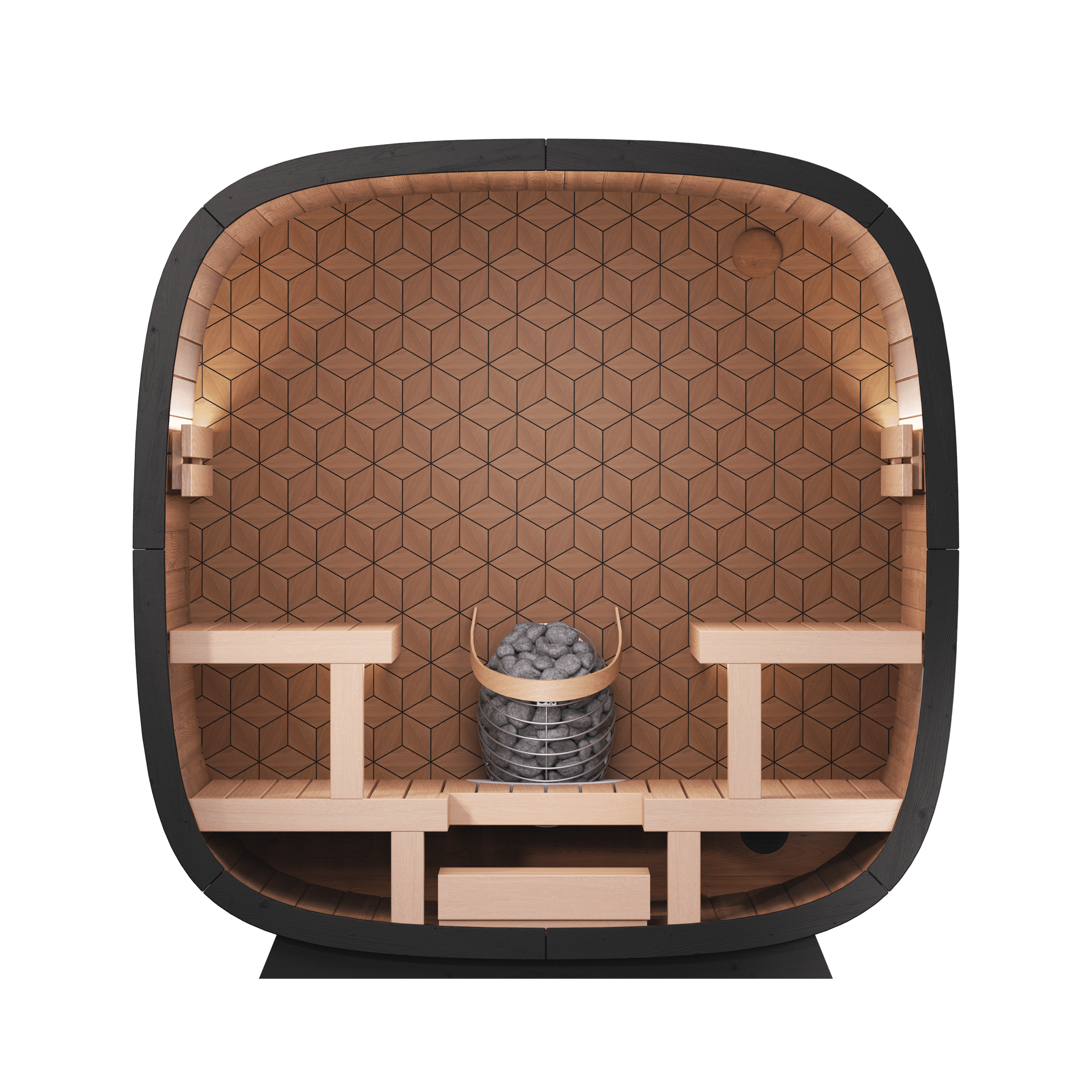 Leil Saunas Sauna Black Cube Premium 4-Person Outdoor Sauna Kit