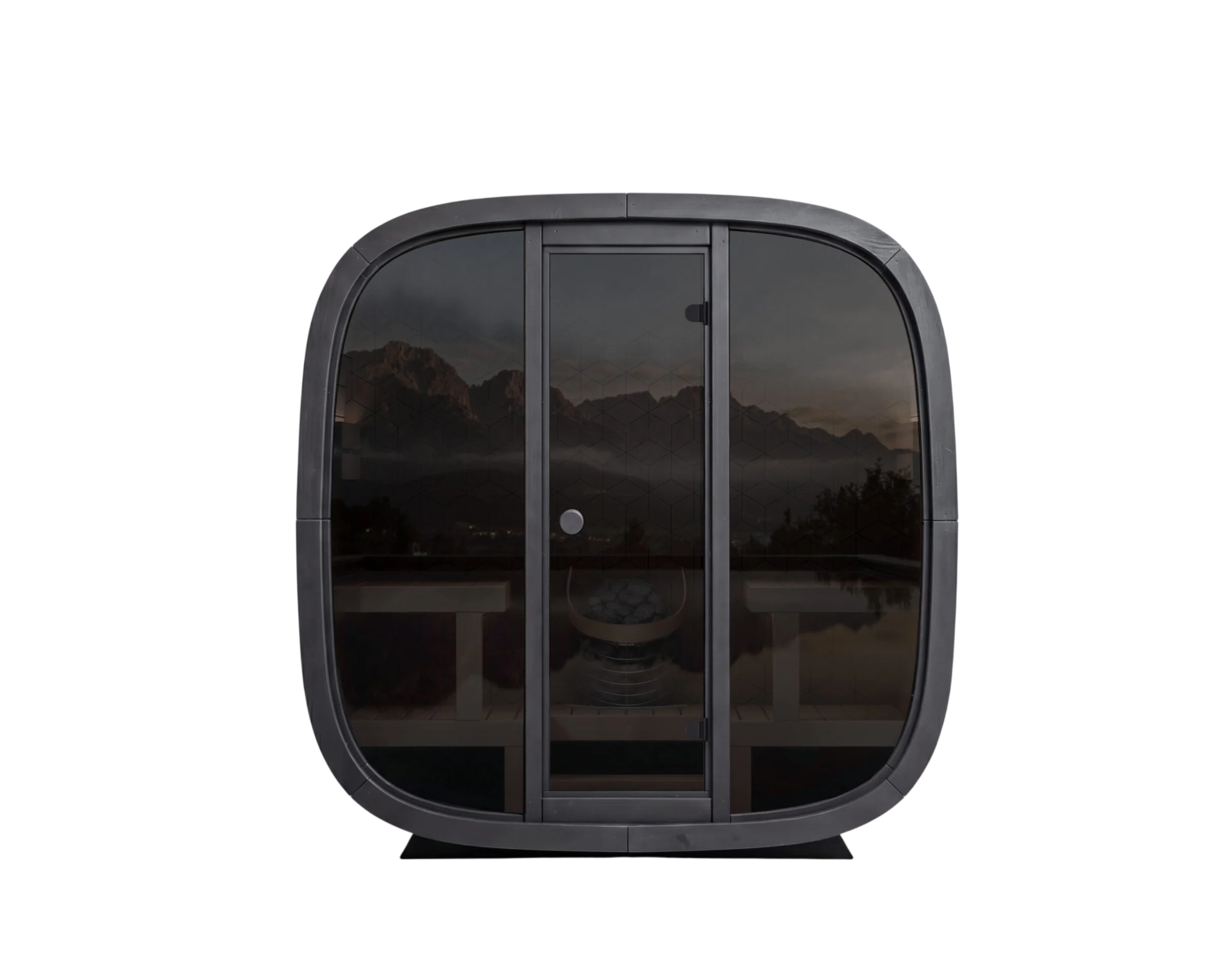 Leil Saunas Sauna Leil Black Cube Premium 4-Person Outdoor Sauna Kit