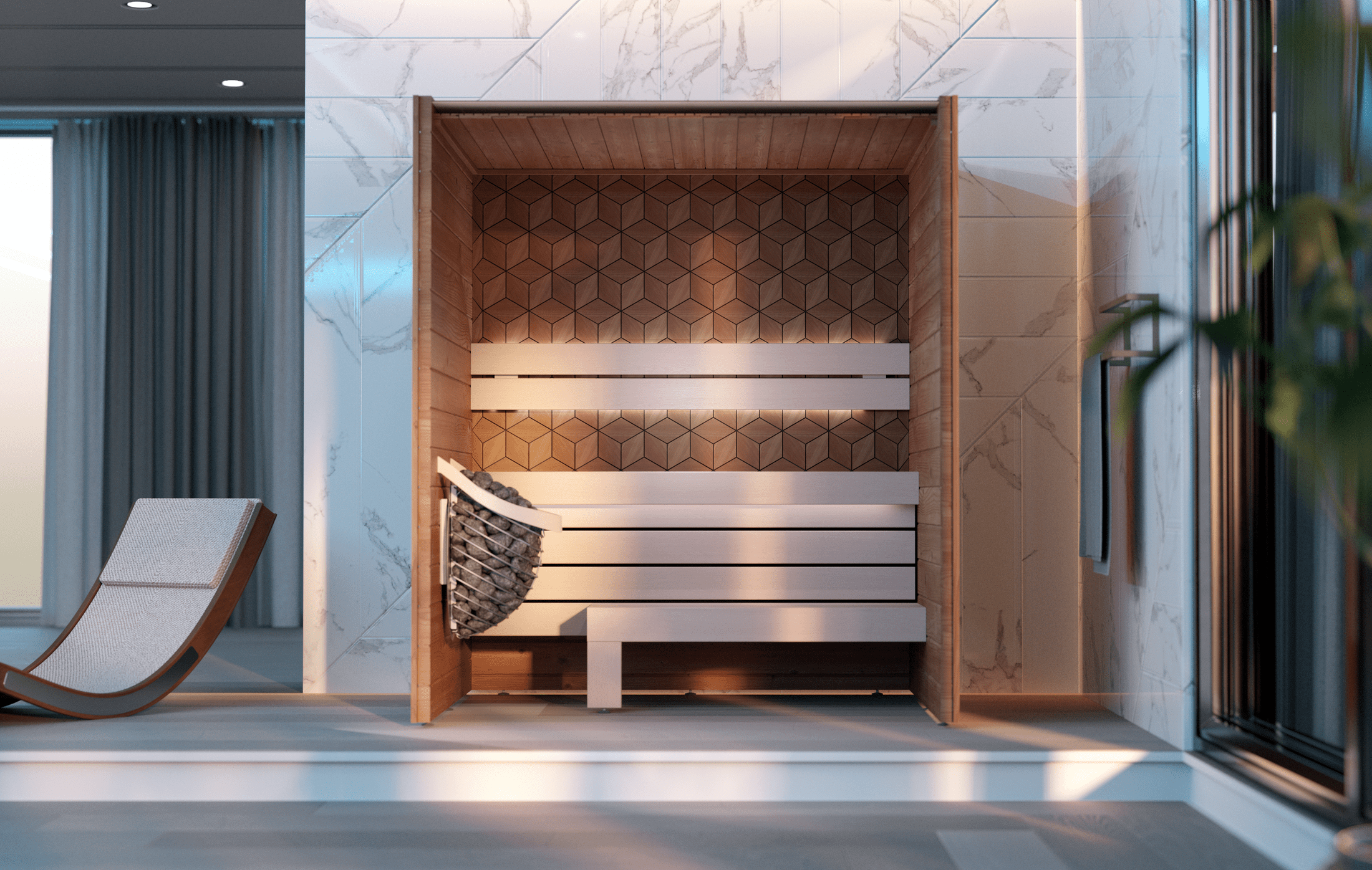 Leil Saunas Sauna Leil Como 3-180 3 Person Indoor Sauna Kit