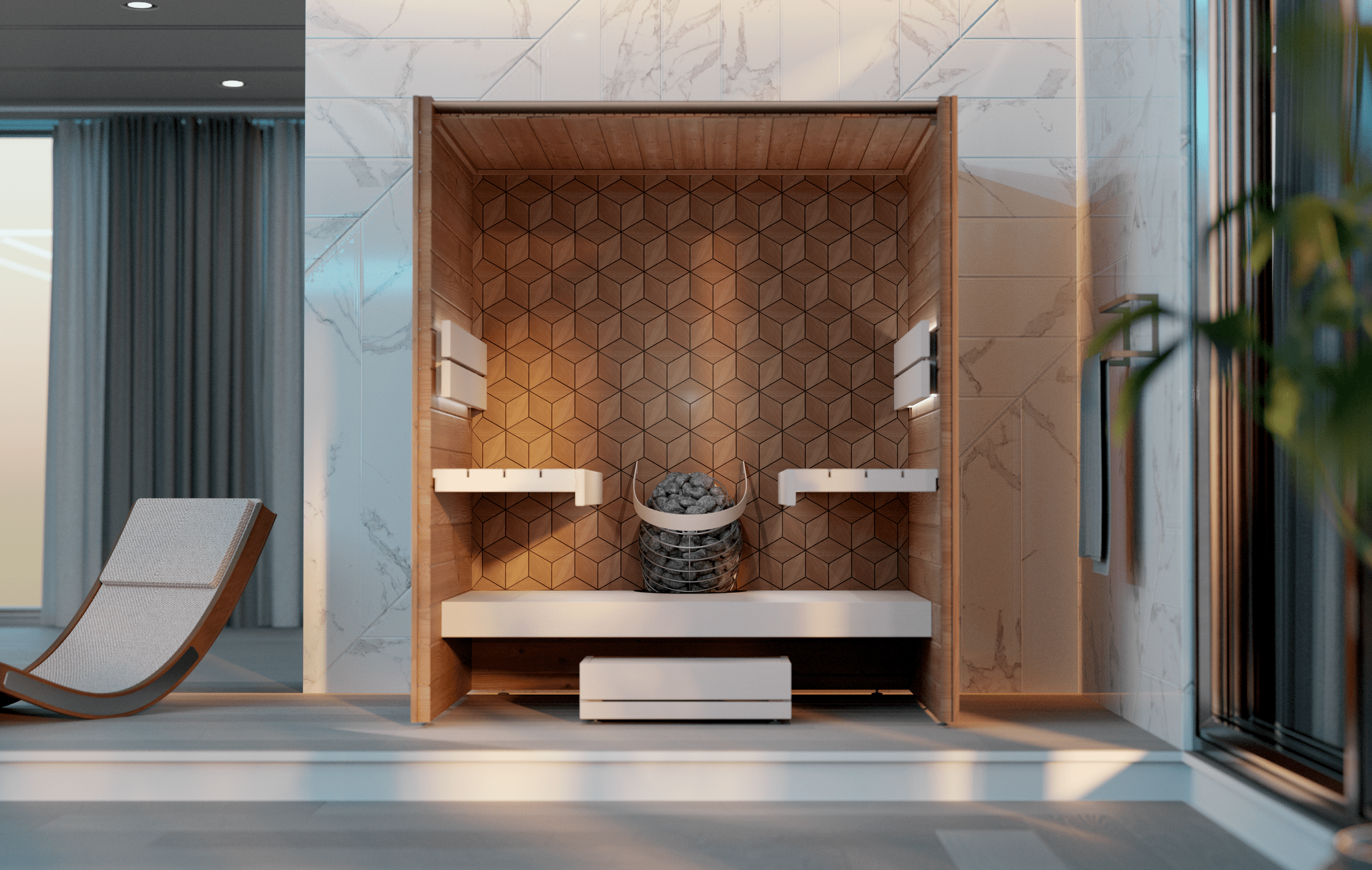 Leil Saunas Sauna Leil Como 4-180 4 Person Indoor Sauna Kit