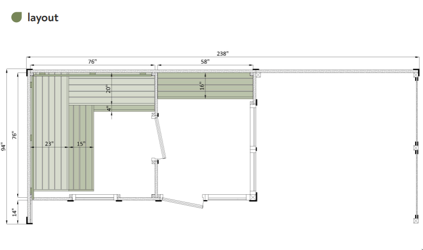 Leil Saunas Sauna Leil Patio L Plus 5 Person Outdoor Sauna