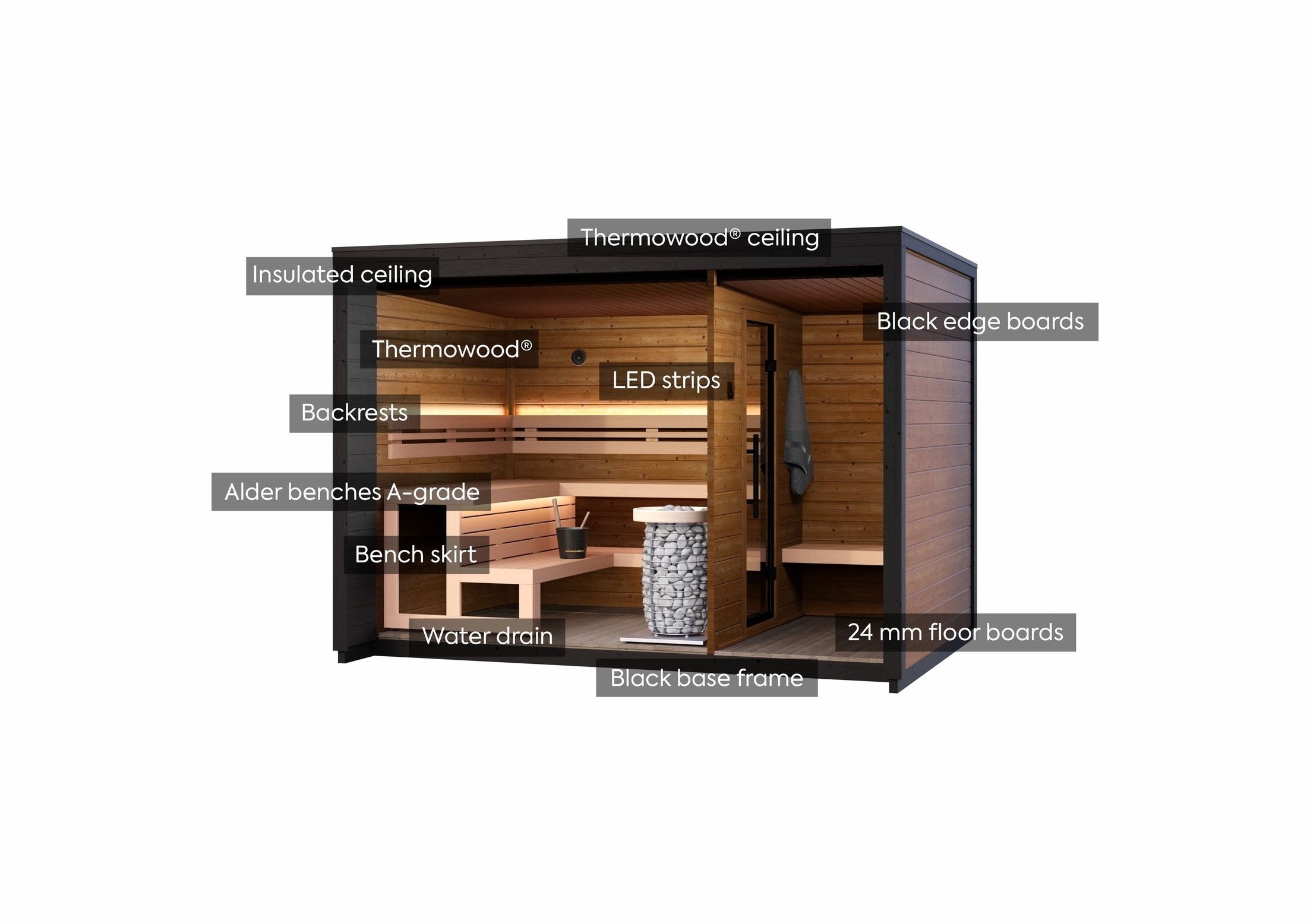 Leil Saunas Sauna Leil Patio M 5 Person Outdoor Sauna with Changing Room
