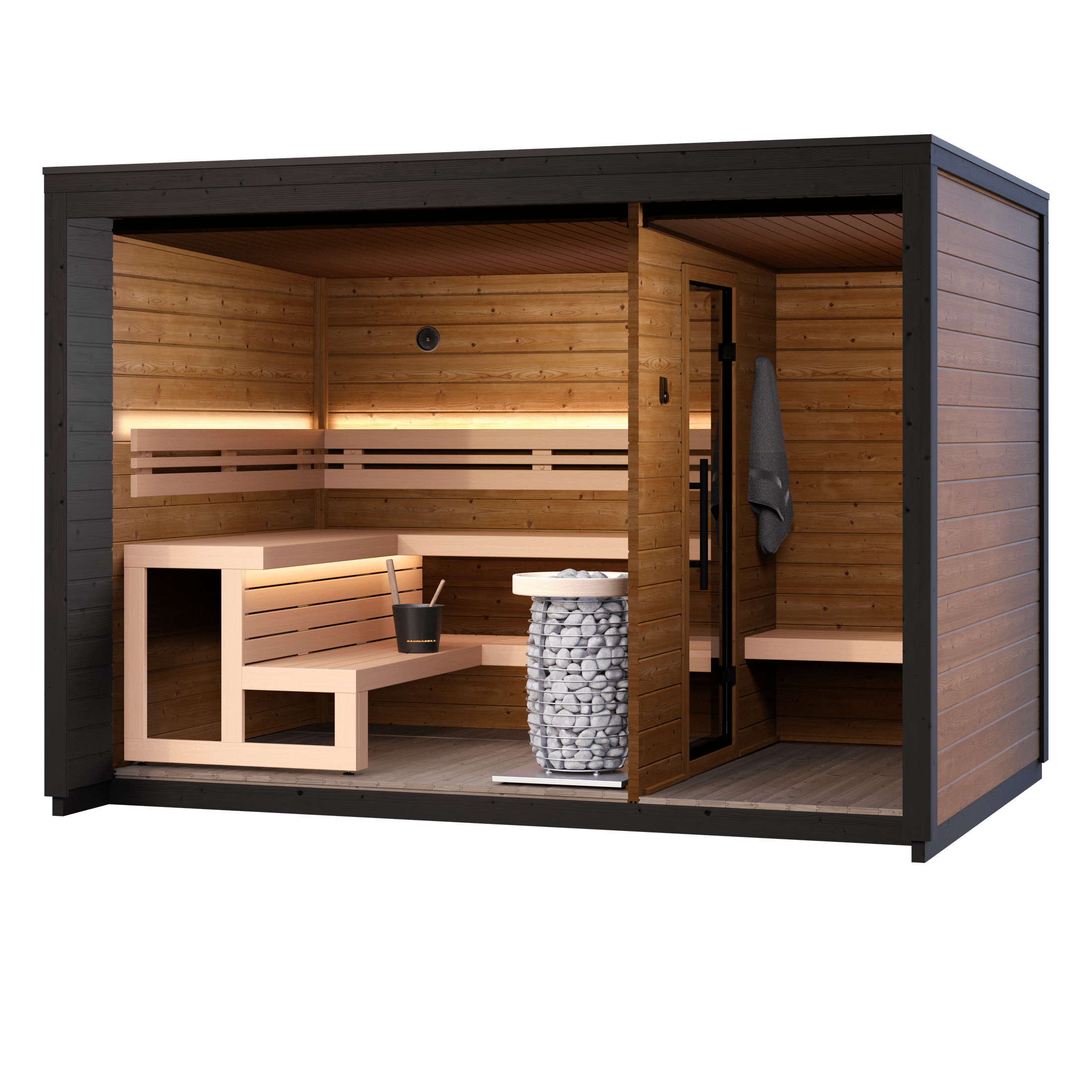 Leil Saunas Sauna Leil Patio M 5 Person Outdoor Sauna with Changing Room