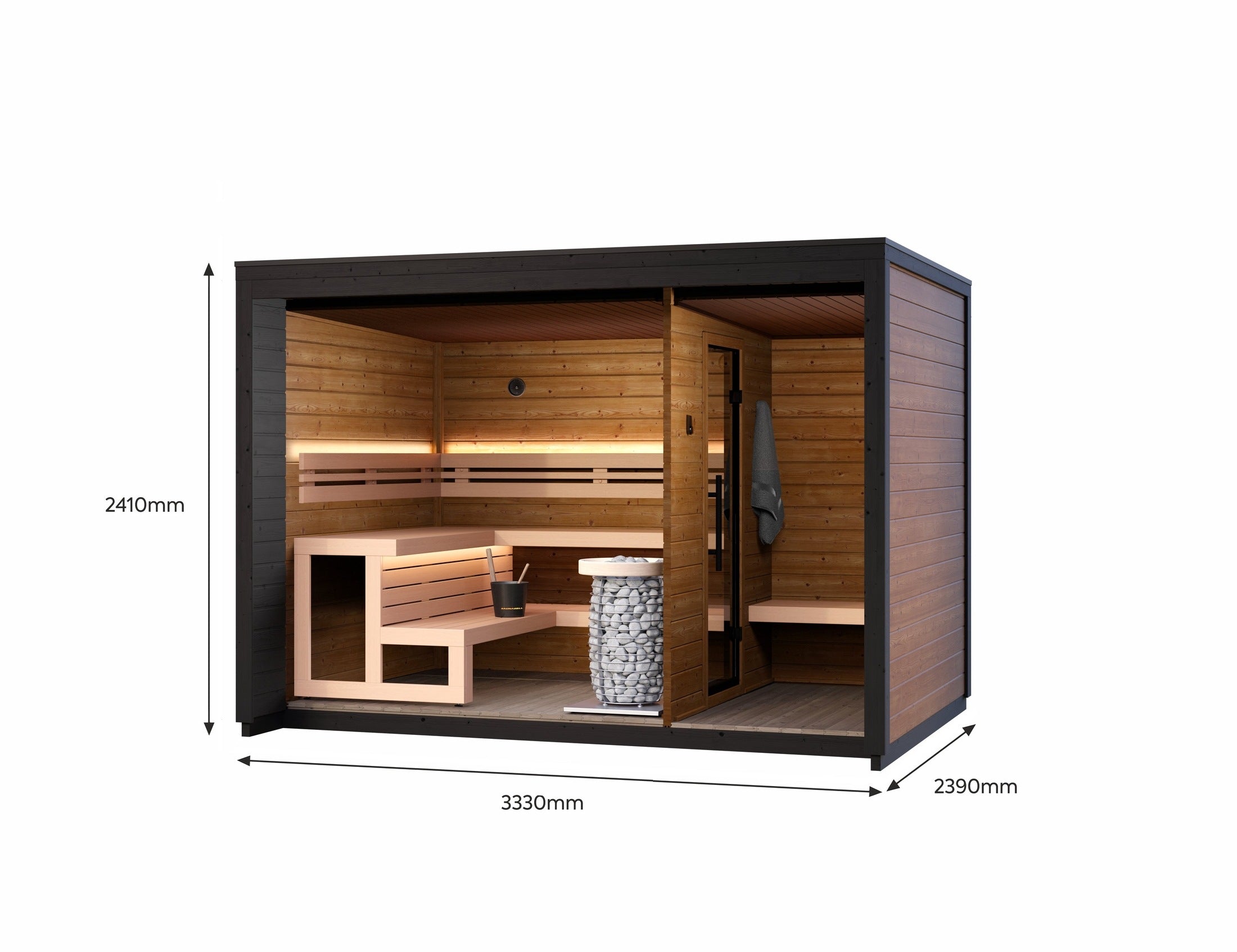Leil Saunas Sauna Leil Patio M 5 Person Outdoor Sauna with Changing Room
