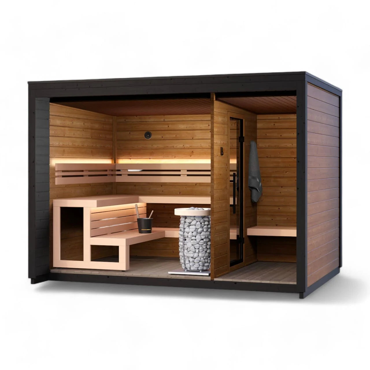 Leil Saunas Sauna Leil Patio M 5 Person Outdoor Sauna with Changing Room