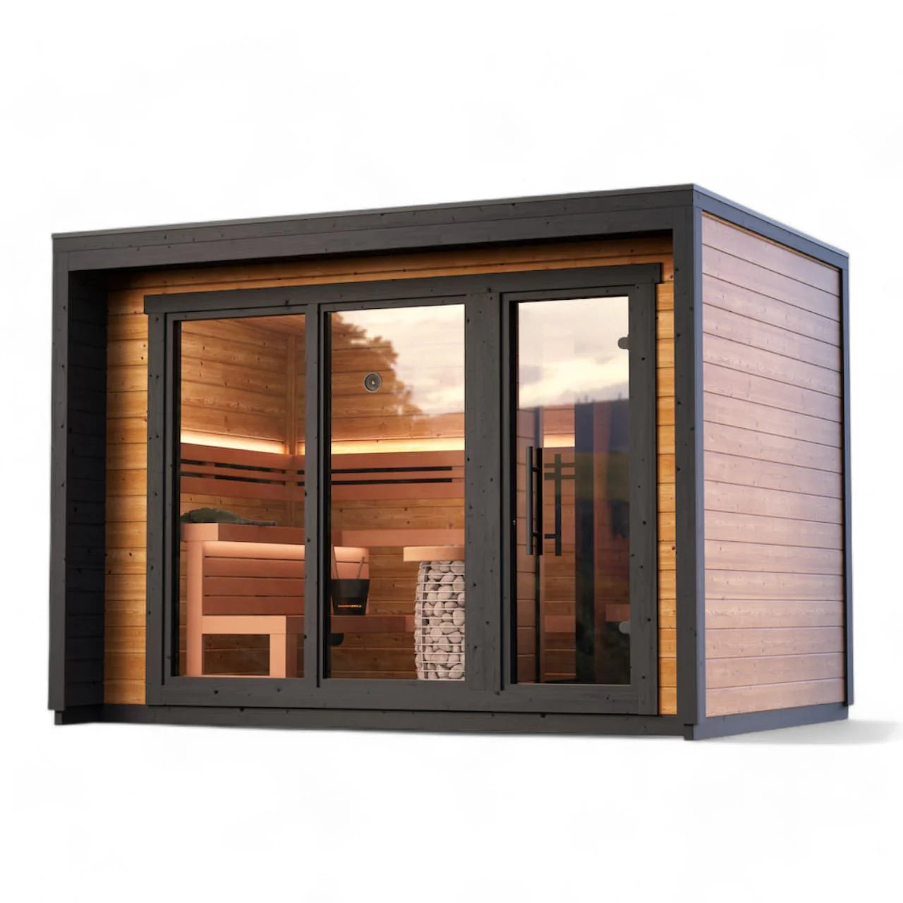 Leil Saunas Sauna Leil Patio M 5 Person Outdoor Sauna with Changing Room