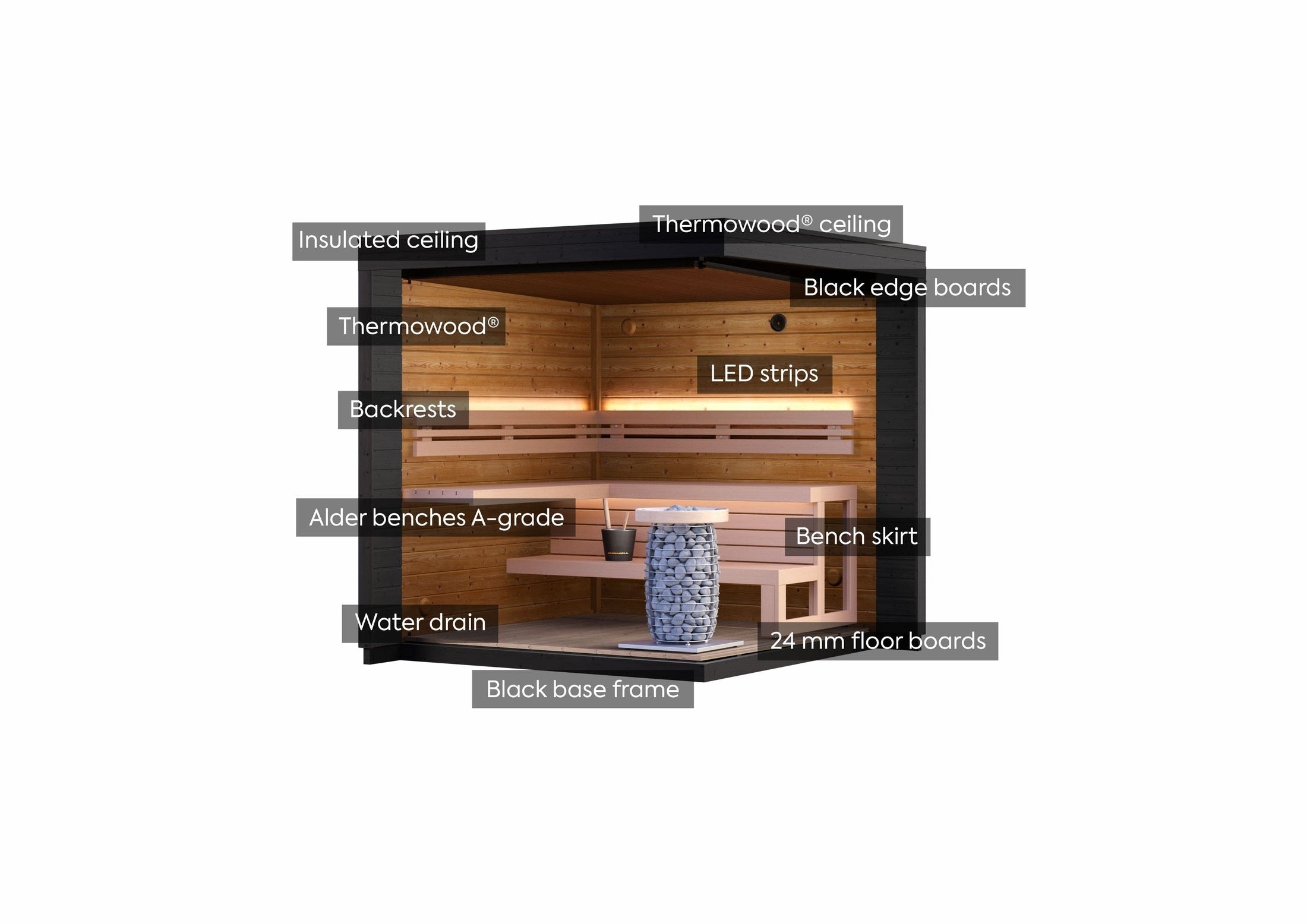 Leil Saunas Sauna Leil Patio S 4-5 Person Outdoor Sauna