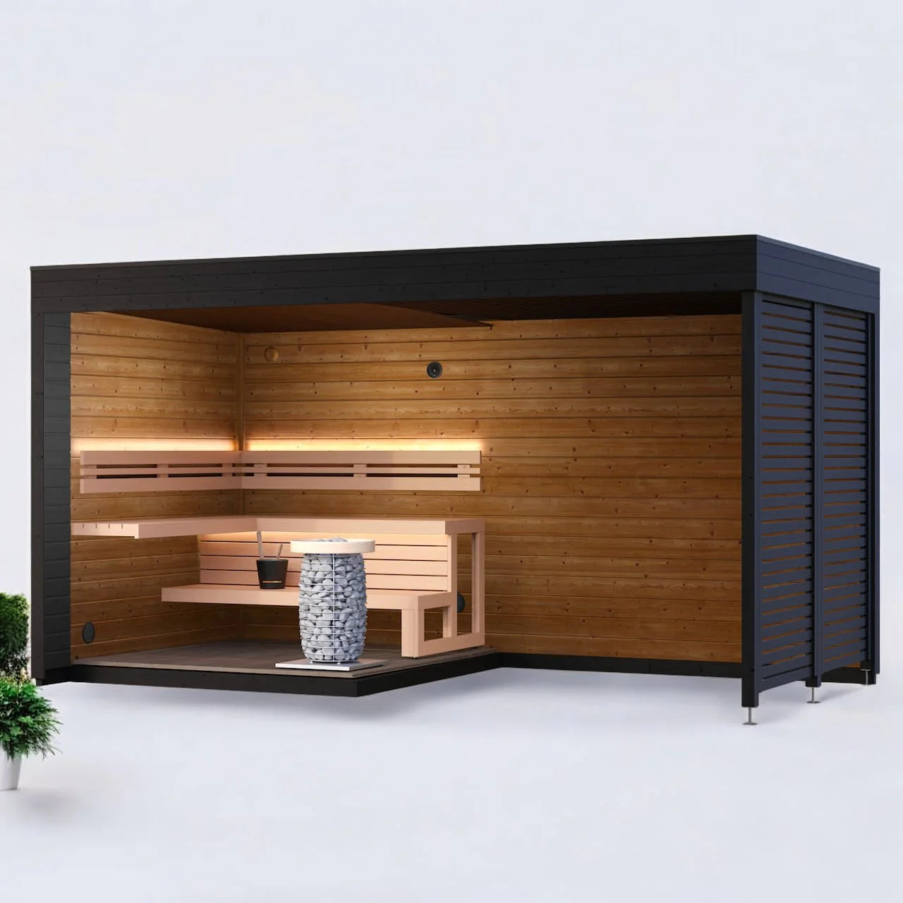 Leil Saunas Sauna Leil Patio S Plus 4 Person Outdoor Sauna