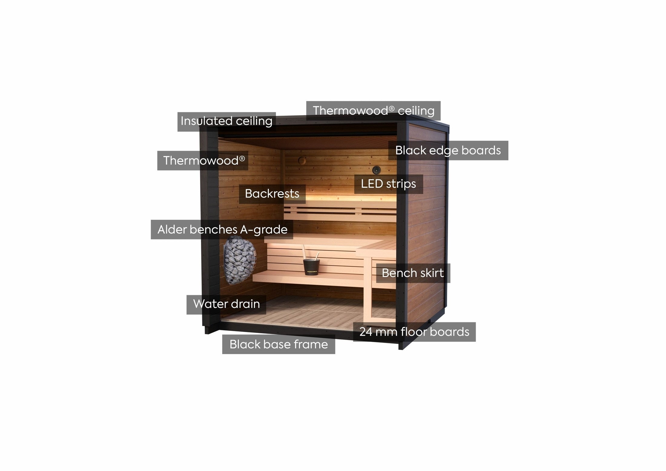Leil Saunas Sauna Leil Patio XS 4 Person Outdoor Sauna