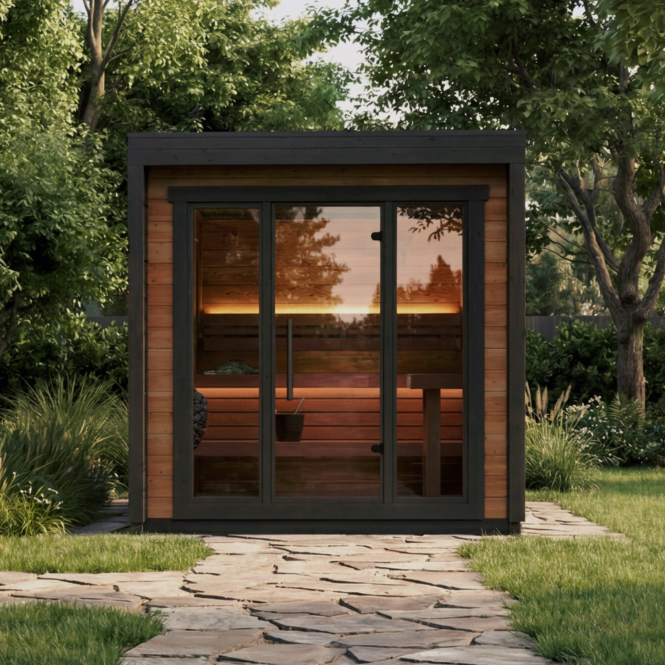 Leil Saunas Sauna Leil Patio XS 4 Person Outdoor Sauna