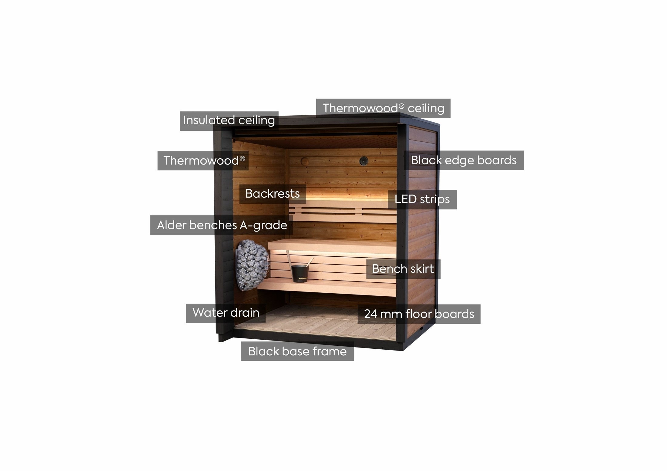 Leil Saunas Sauna Leil Patio XXS 3 Person Outdoor Sauna