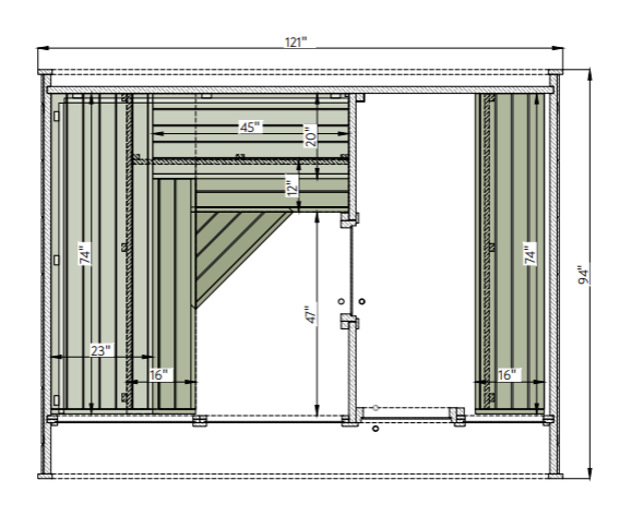 Leil Saunas Sauna Leil Round Cube Double Outdoor Sauna with Changing Room 5-6 Person