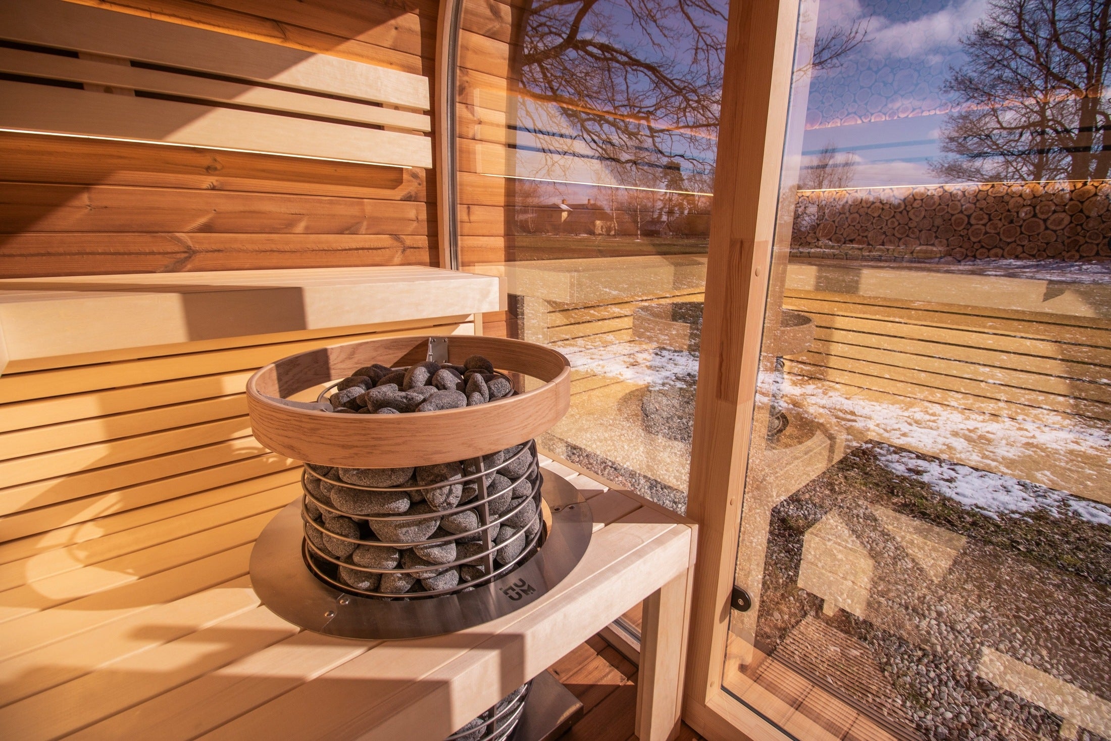 Leil Saunas Sauna Leil Round Cube Relax Outdoor Sauna 6 Person