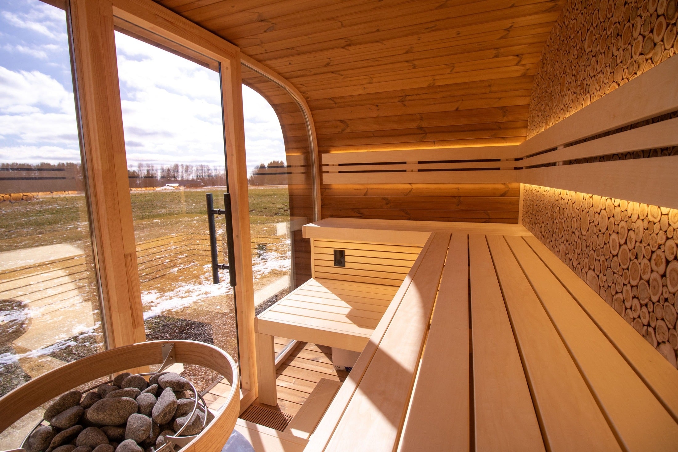 Leil Saunas Sauna Leil Round Cube Relax Outdoor Sauna 6 Person