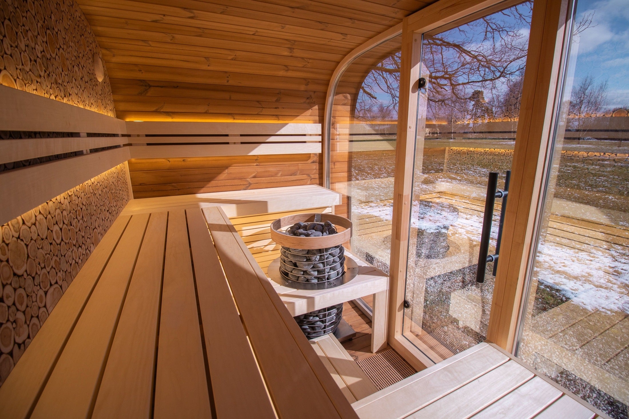 Leil Saunas Sauna Leil Round Cube Relax Outdoor Sauna 6 Person