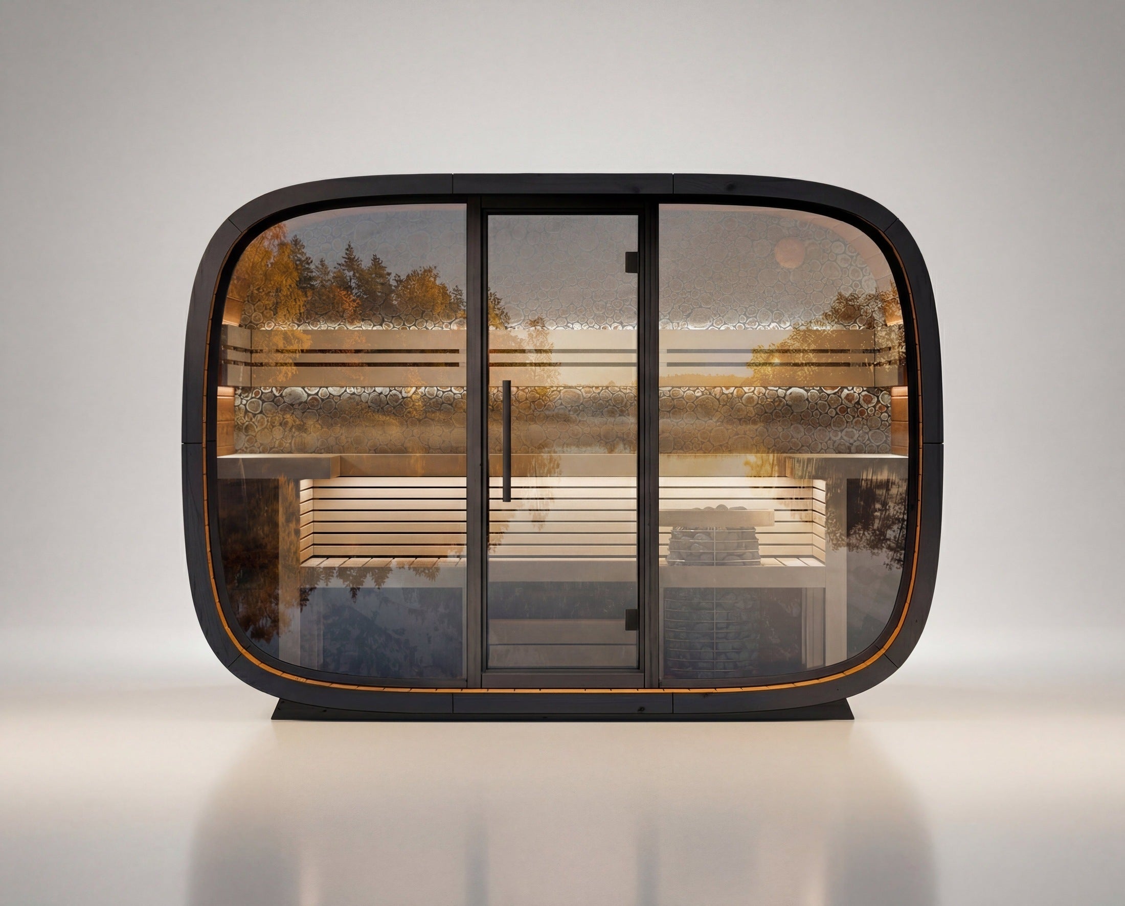 Leil Saunas Sauna Leil Round Cube Relax Outdoor Sauna 6 Person