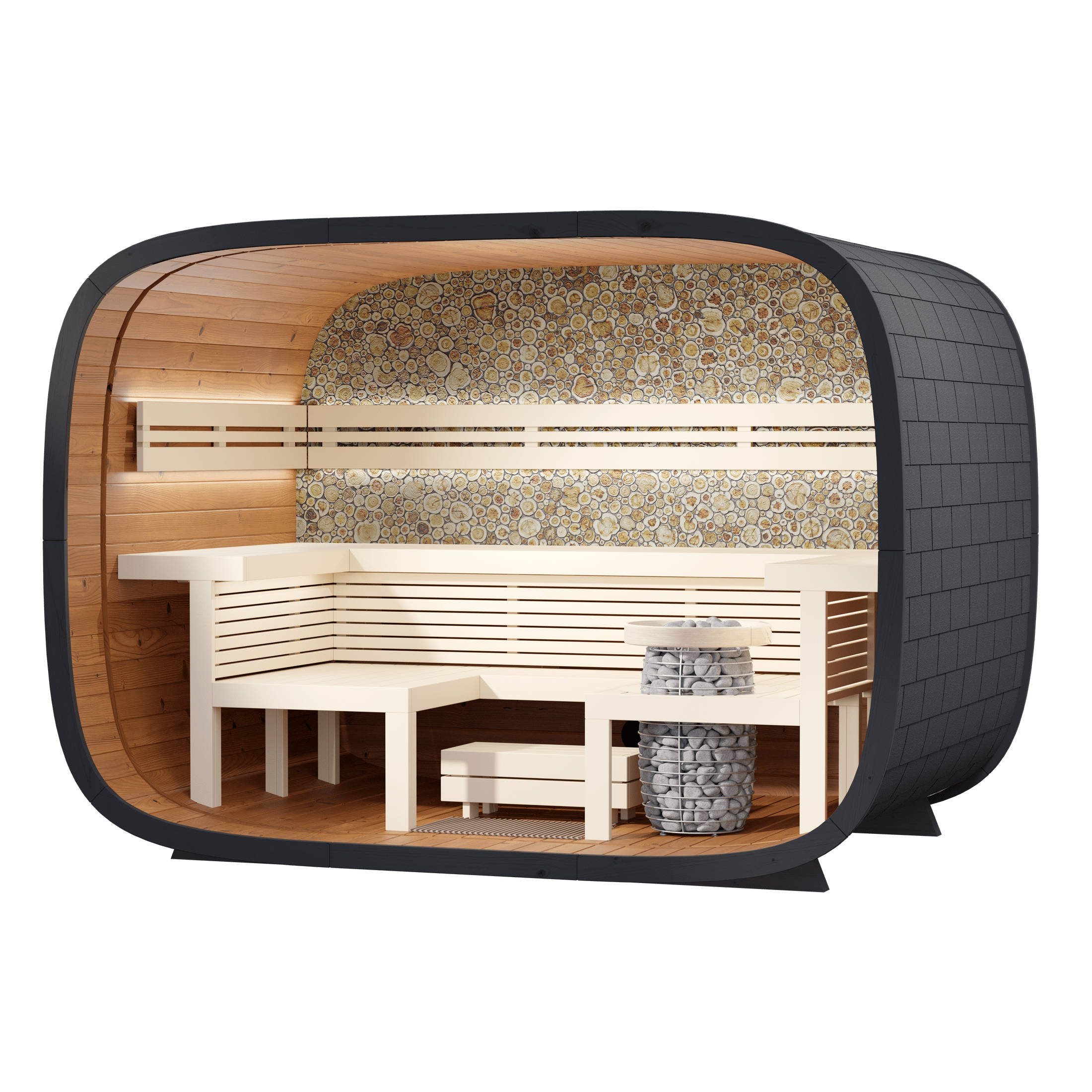 Leil Saunas Sauna Leil Round Cube Relax Outdoor Sauna 6 Person