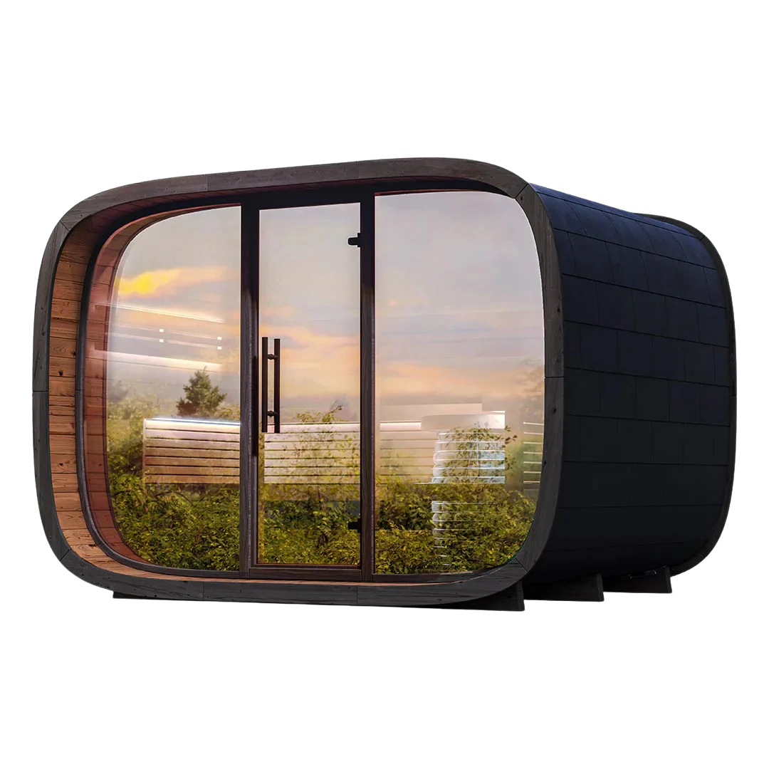 Leil Saunas Sauna Leil Round Cube Relax Outdoor Sauna 6 Person